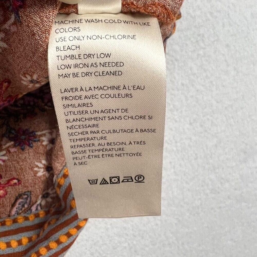 Free People Floral Boxy Peasant Boho Blouse in Rust - Picture 4 of 11